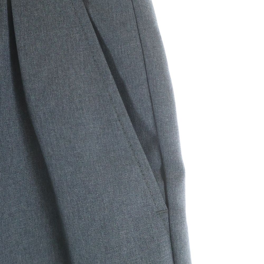 Gucci Two Tuck Pleated Easy Trousers Wool Pants Gray — view 6