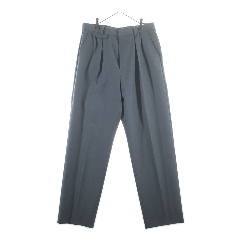 Gucci Two Tuck Pleated Easy Trousers Wool Pants Gray