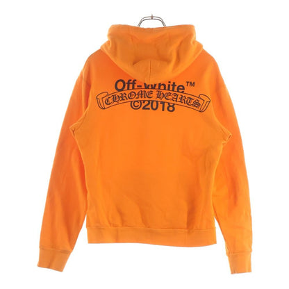 Chrome Hearts Off White HD Plvr Off Logo Print Pullover Hoodie Orange