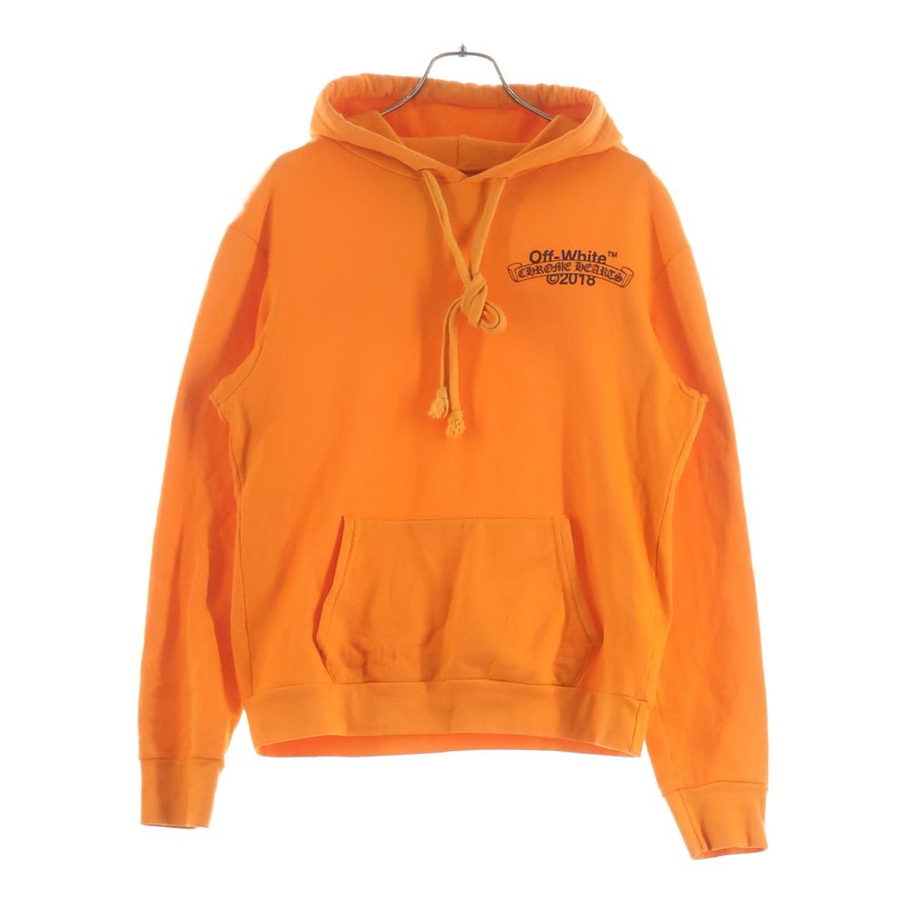 Chrome Hearts Off White HD Plvr Off Logo Print Pullover Hoodie Orange — view 2