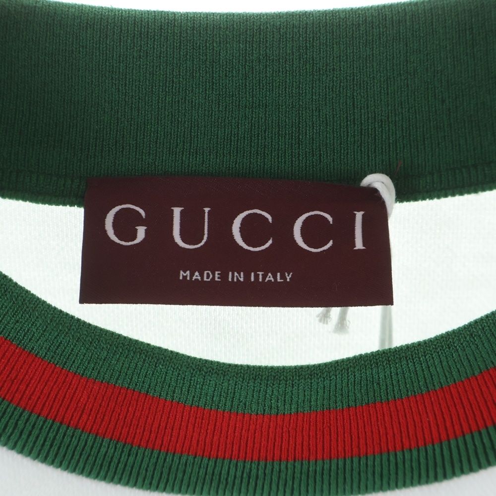 Gucci Sherry Line Cotton Pique Logo Embroidery Pullover Sweatshirt White — view 6