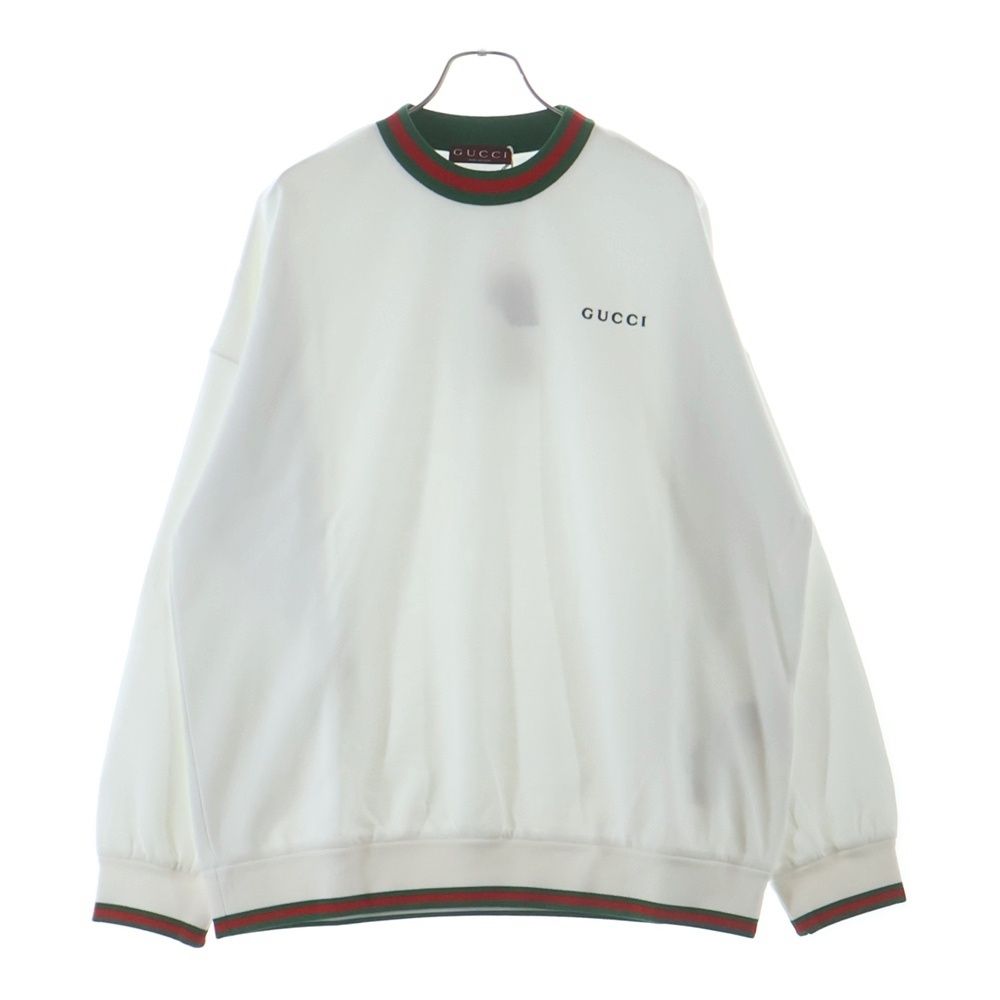 Gucci Sherry Line Cotton Pique Logo Embroidery Pullover Sweatshirt White