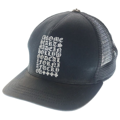 Chrome Hearts Verticallogo Vertical Logo Crossball Trucker Mesh Cap Hat