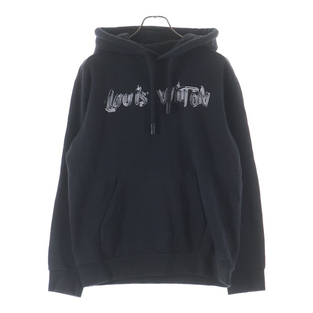 Louis Vuitton Logo Print Pullover Hoodie Gray Uyr