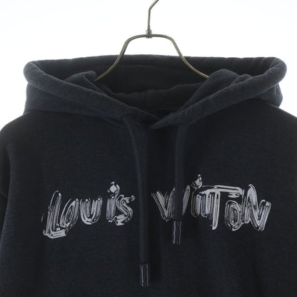 Louis Vuitton Logo Print Pullover Hoodie Gray Uyr — view 3