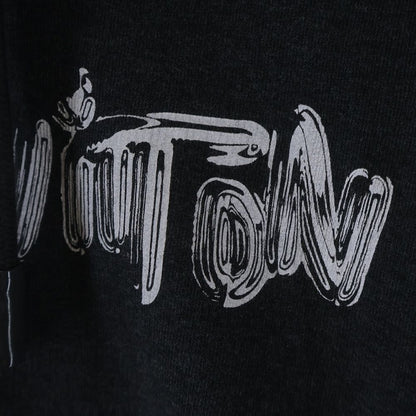 Louis Vuitton Logo Print Pullover Hoodie Gray Uyr — view 4