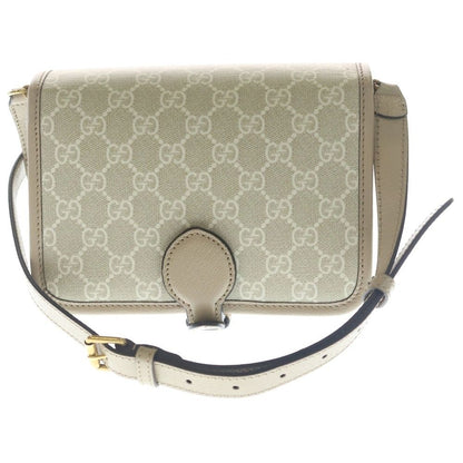 Gucci Interlocking Mini Shoulder Bag White Beige Leather Gold — view 2