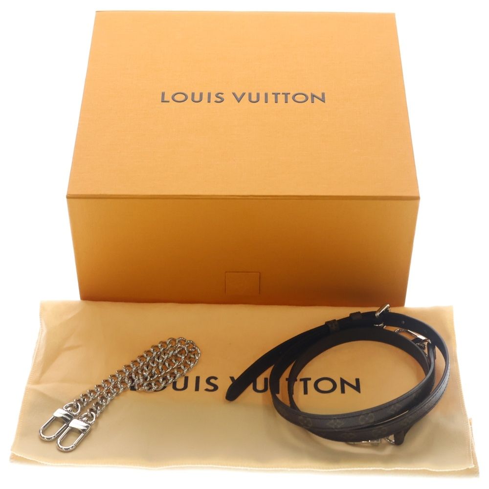 Louis Vuitton Side Trunk Vibe MM Shoulder Bag Chain Black Brown Leather Silver — view 6