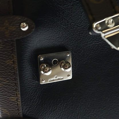Louis Vuitton Side Trunk Vibe MM Shoulder Bag Chain Black Brown Leather Silver — view 5