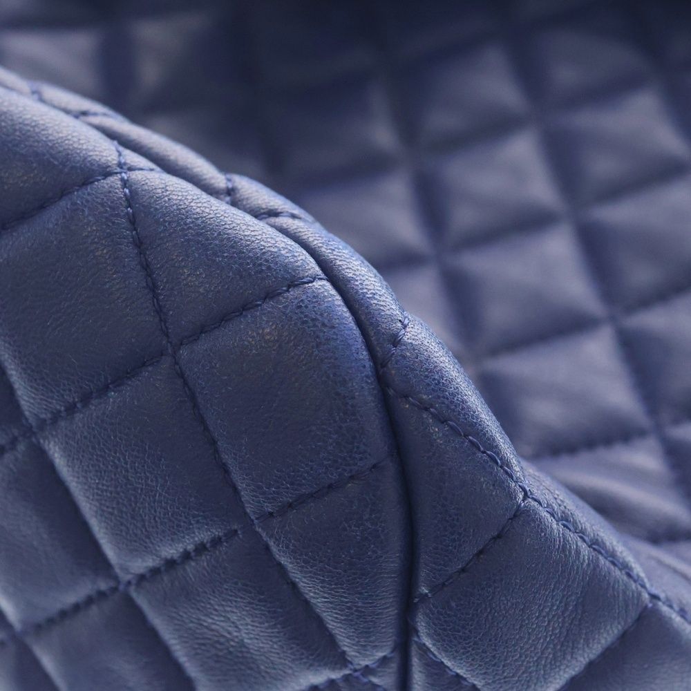 Chanel Chain Shoulder Backpack Blue Lambskin Silver — view 5