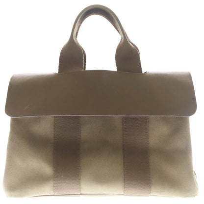 Hermes Valparaiso PM Canvas Leather Handbag Beige