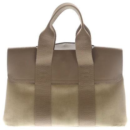 Hermes Valparaiso PM Canvas Leather Handbag Beige — view 2