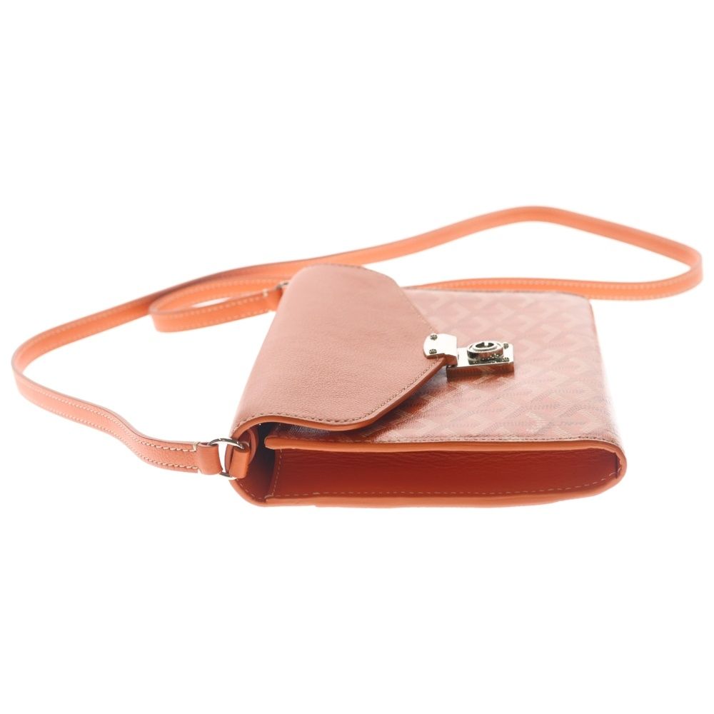 Goyard Seaple Pouch PM Shoulder Bag Leather Orange Silver — view 3