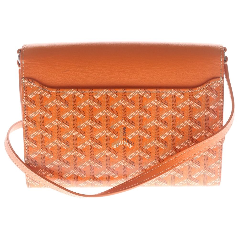 Goyard Seaple Pouch PM Shoulder Bag Leather Orange Silver — view 2
