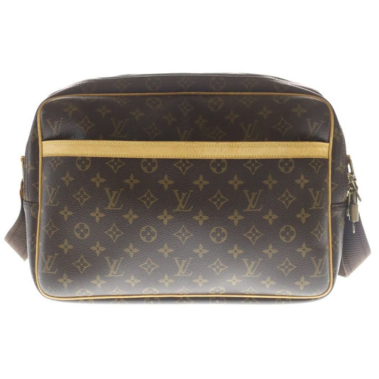 Louis Vuitton Reporter GM Monogram Leather Shoulder Bag Gold Brown