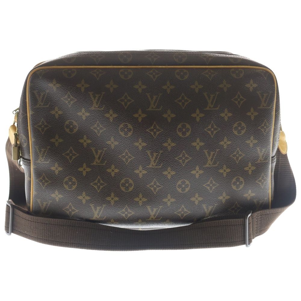 Louis Vuitton Reporter GM Monogram Leather Shoulder Bag Gold Brown — view 2