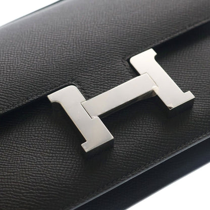 Hermes Constance Elan Epsom Leather Logo Shoulder Bag Silver Black — view 5