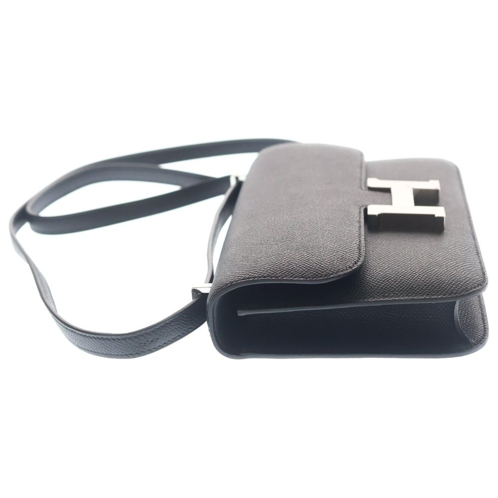 Hermes Constance Elan Epsom Leather Logo Shoulder Bag Silver Black — view 3