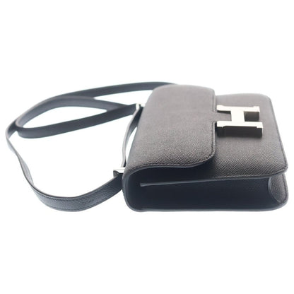 Hermes Constance Elan Epsom Leather Logo Shoulder Bag Silver Black — view 3