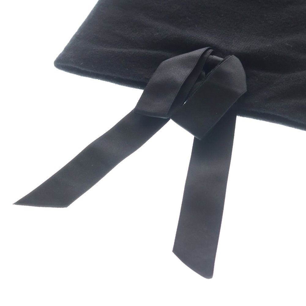 Chanel CC Logo Ribbon Cashmere Beanie Hat Knit Cap Black Gold — view 5