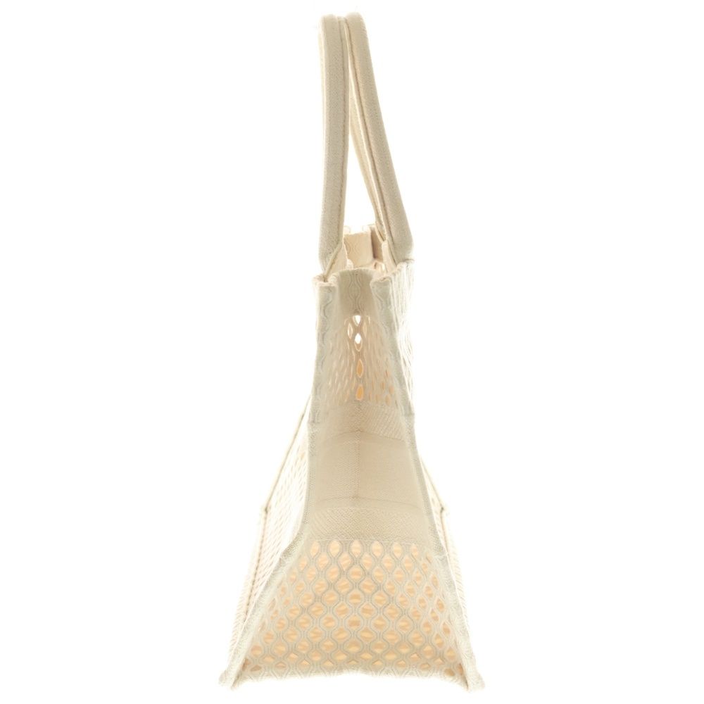 Dior Book Tote Handbag Mesh Ivory Cream Canvas — view 3