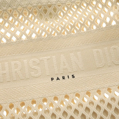 Dior Book Tote Handbag Mesh Ivory Cream Canvas — view 5
