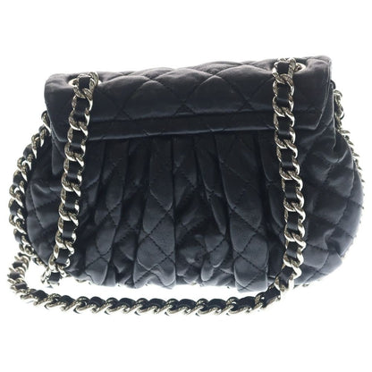 Chanel Luxury Line Quilted Chain Around Mini Shoulder Bag Black Lambskin Silver — view 2