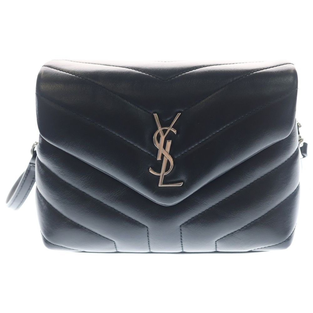 Saint Laurent Paris Lou Shoulder Bag Black Leather Silver