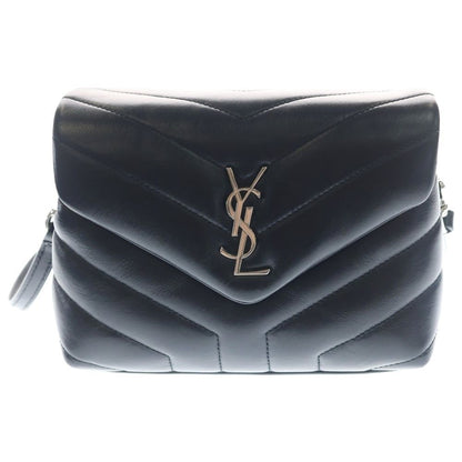 Saint Laurent Paris Lou Shoulder Bag Black Leather Silver