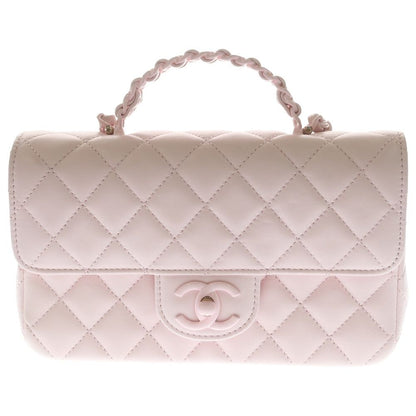 Chanel Quilted Chain Mini Shoulder Bag Light Pink Lambskin
