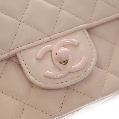 Chanel Quilted Chain Mini Shoulder Bag Light Pink Lambskin — view 5