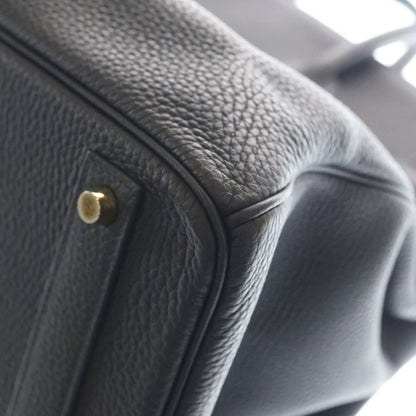 Hermes Birkin 40 Canvas Togo Handbag Gold Navy — view 5