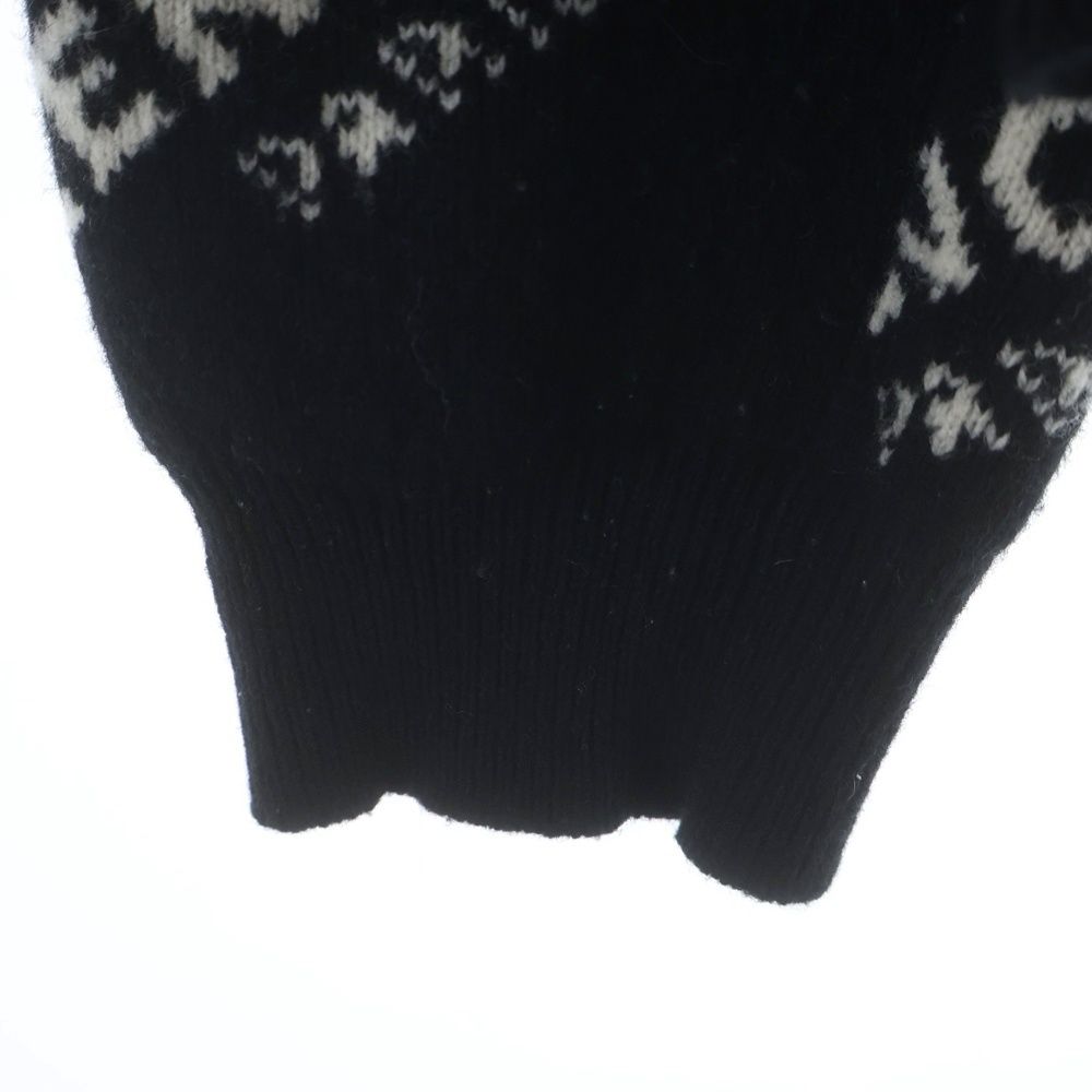 Balenciaga Overall Logo Jacquard Crew Neck Knit Sweater Black — view 5