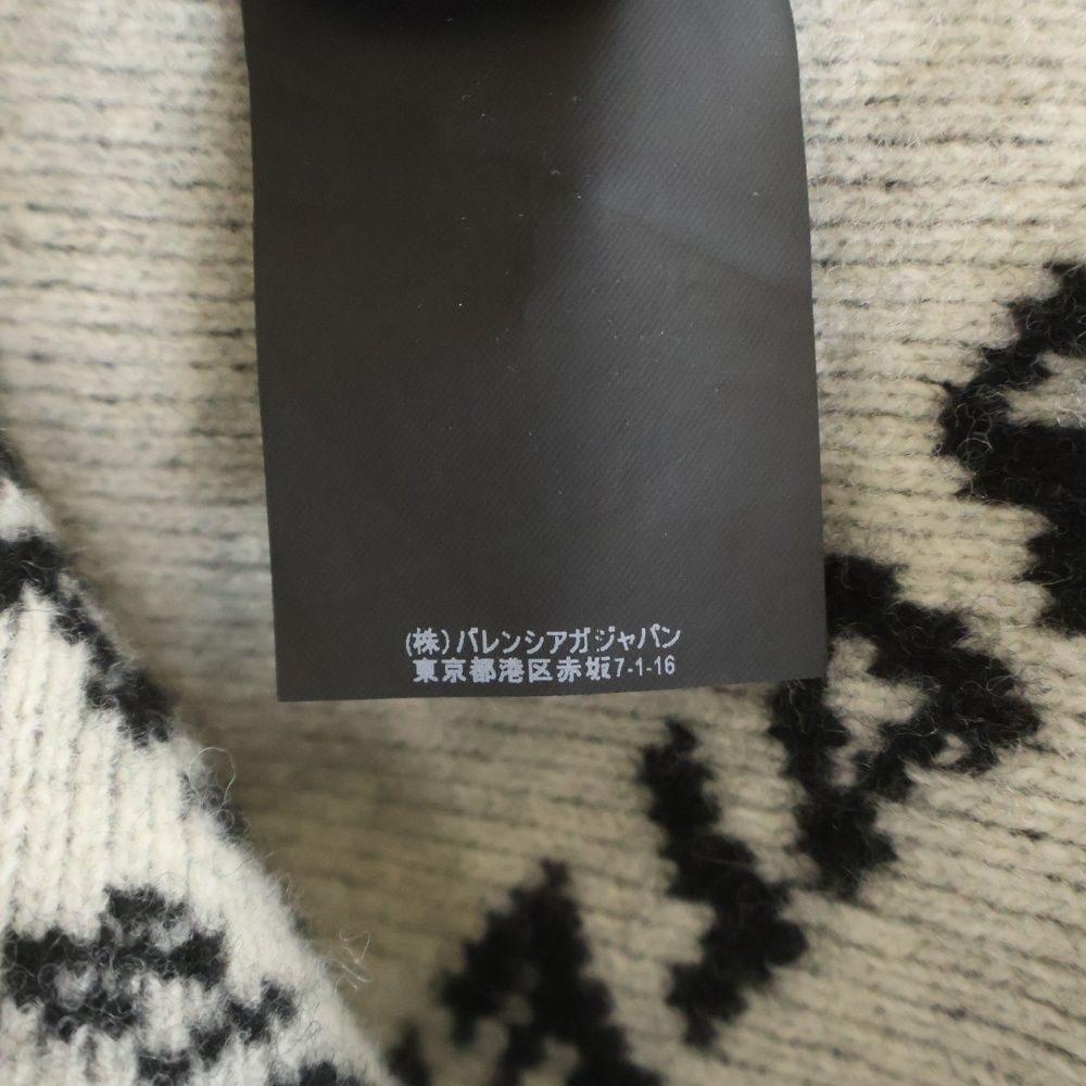 Balenciaga Overall Logo Jacquard Crew Neck Knit Sweater Black — view 8