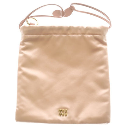 Miu Miu Raso Silk Blend Drawstring Bag Pink