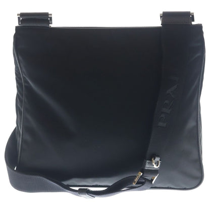 Prada Tessuto Shoulder Bag Black Nylon Leather Silver — view 2