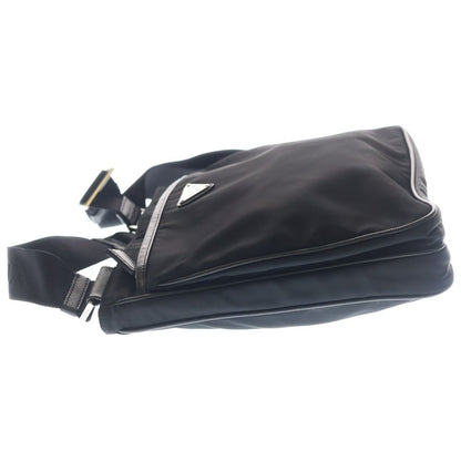 Prada Tessuto Shoulder Bag Black Nylon Leather Silver — view 3