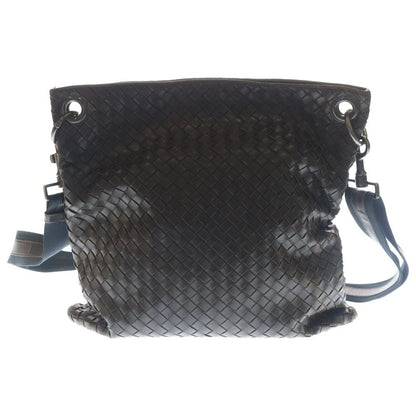 Bottega Veneta Intrecciato Shoulder Back Brown Leather Gunmetal
