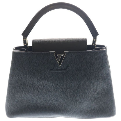 Louis Vuitton Capucines PM 2-Way Shoulder Bag Black Leather Silver
