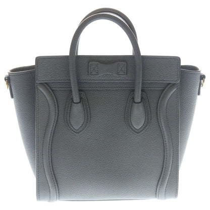 Celine Luggage Nano 2-Way Shoulder Bag Gray Leather Gold — view 2