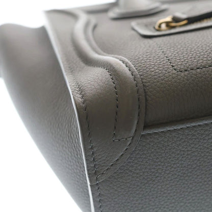Celine Luggage Nano 2-Way Shoulder Bag Gray Leather Gold — view 5