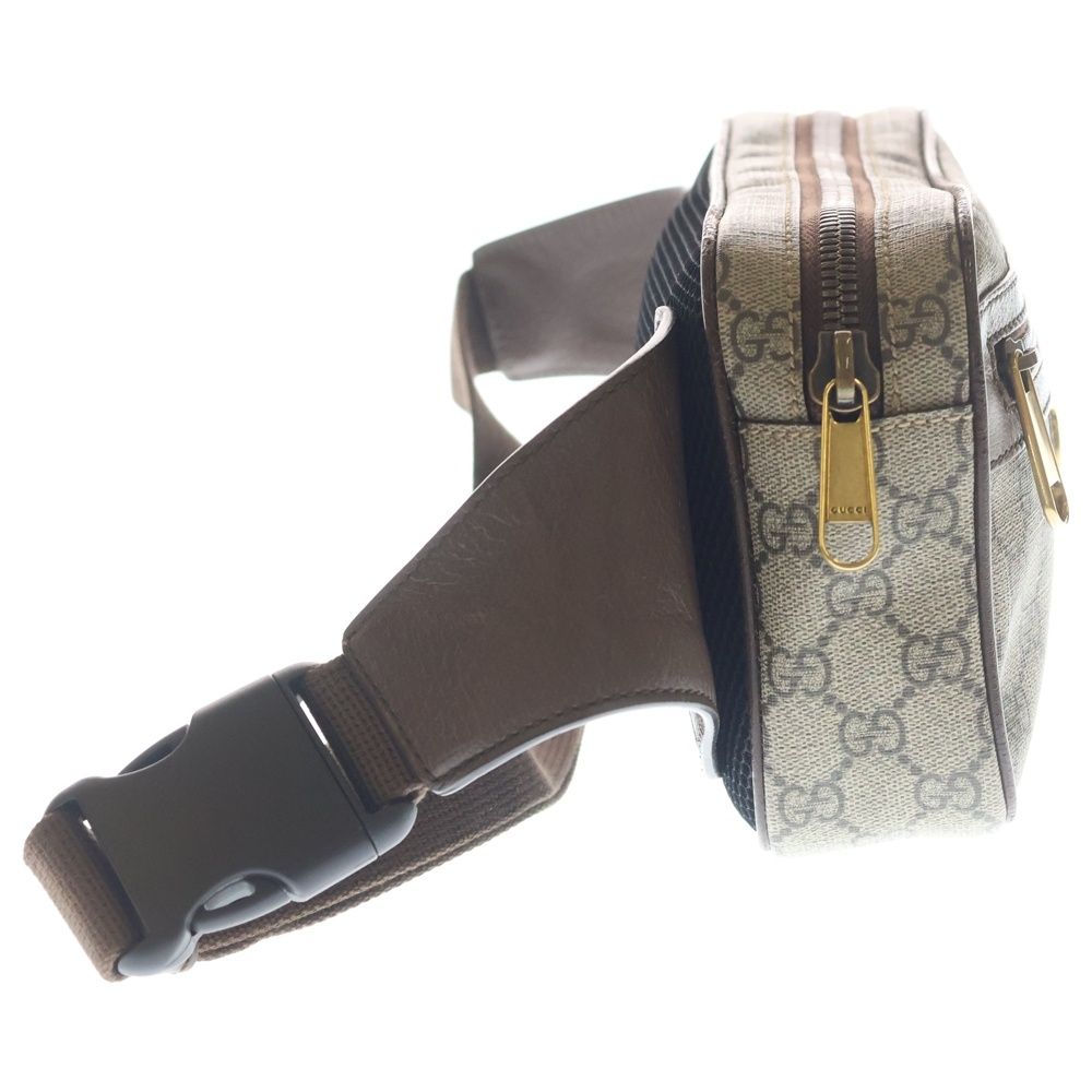 Gucci GG Supreme Ophidia Sherry Line Cross Belt Bag Waist Beige Leather Gold — view 3