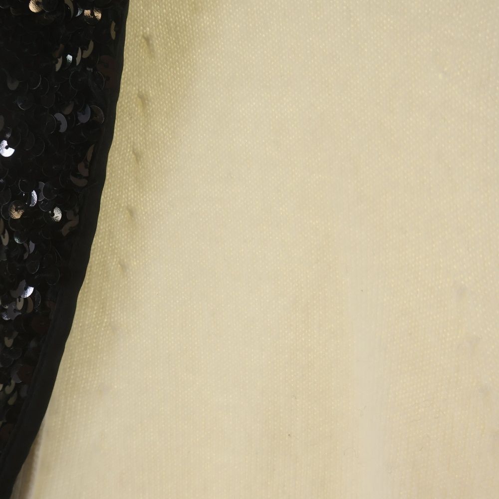 Chanel Cashmere Wool Sequin Cardigan Jacket Collar Long Sleeve Knit Ivory — view 4