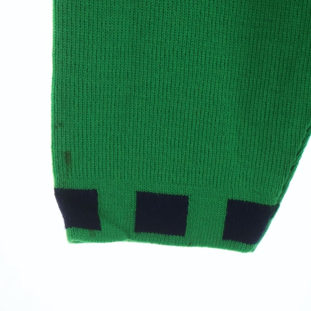 Fendi FF Logo Gold Button Wool Knit Cardigan Green — view 3