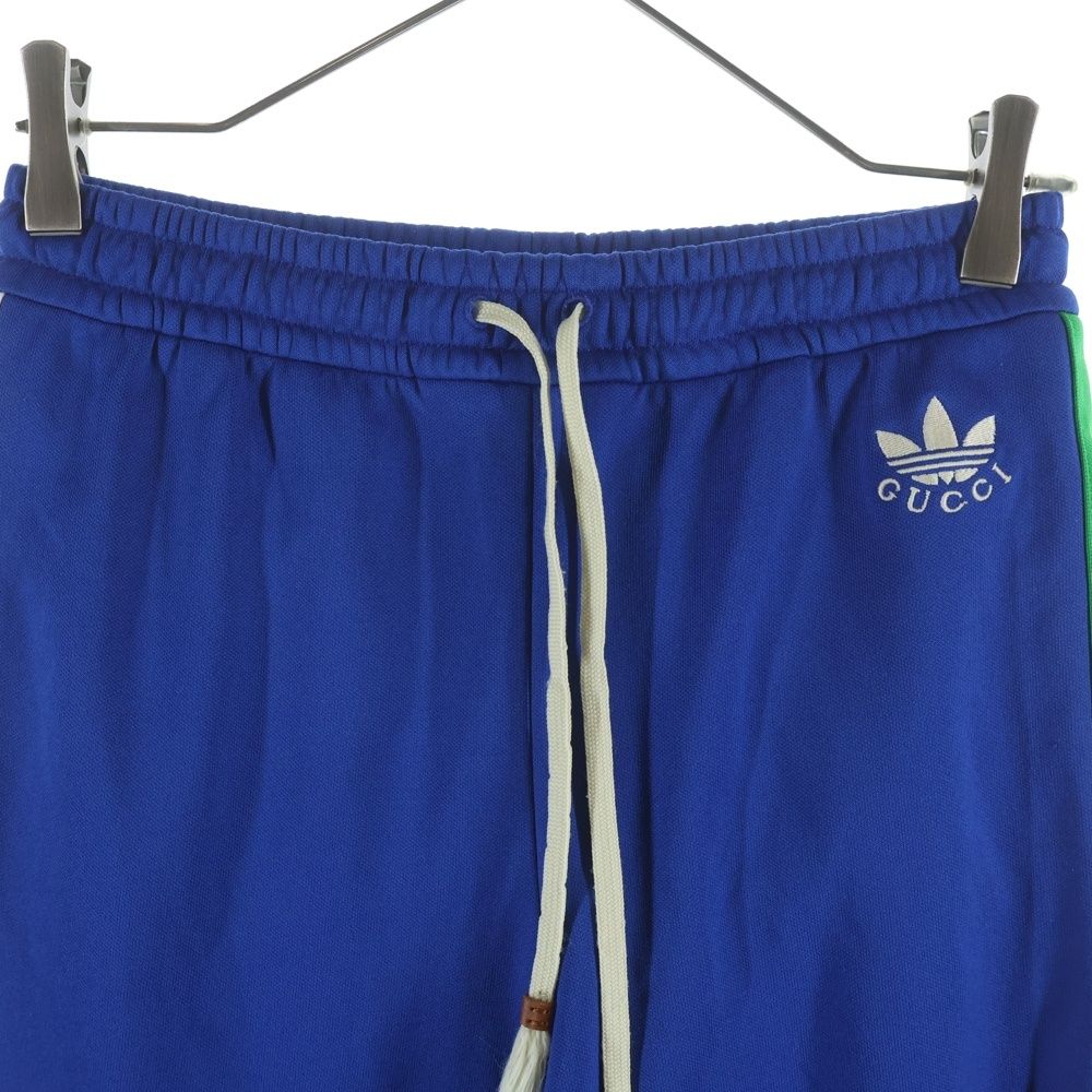 Gucci Adidas Jersey Jogging Pants Logo Embroidery Track Blue — view 3