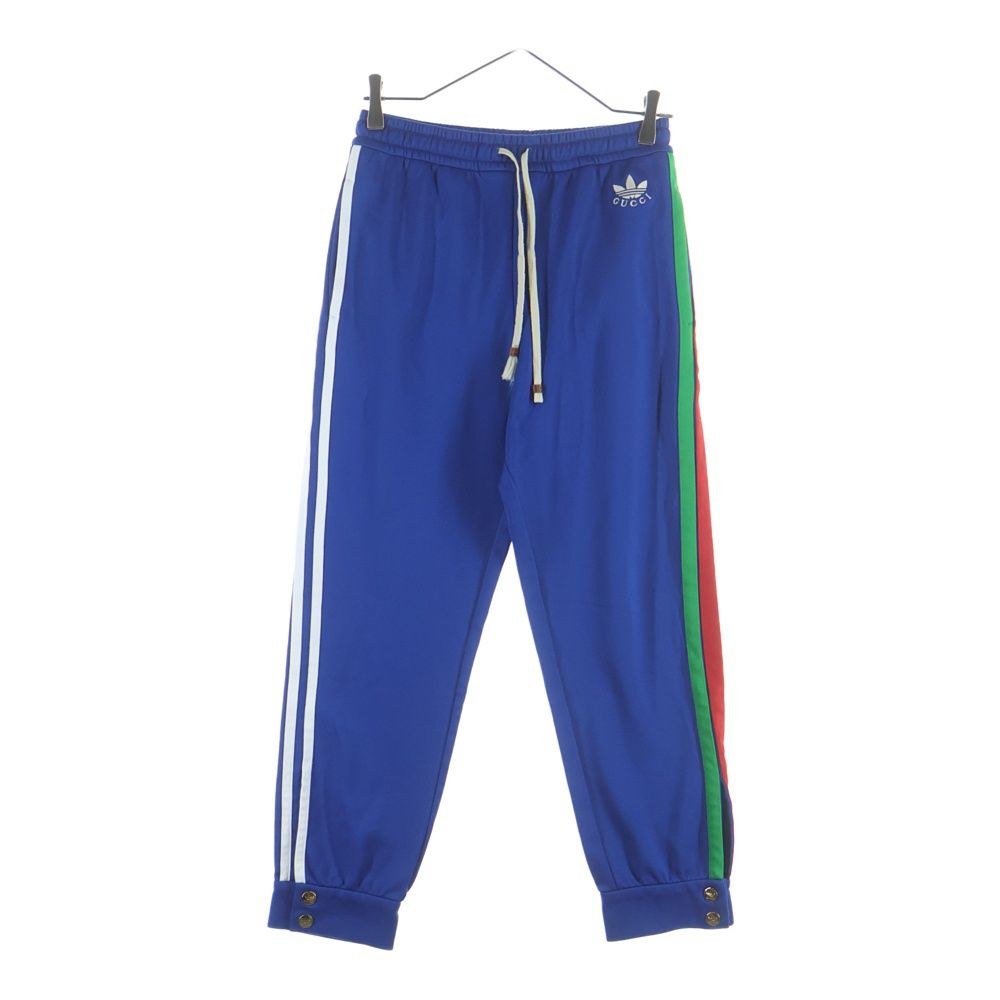 Gucci Adidas Jersey Jogging Pants Logo Embroidery Track Blue