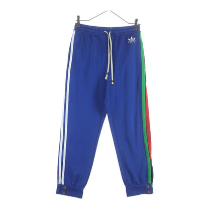 Gucci Adidas Jersey Jogging Pants Logo Embroidery Track Blue