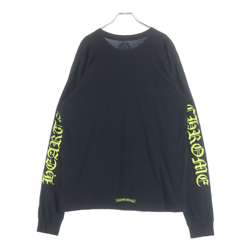 Chrome Hearts Neck Logo L S Tee Print Cotton Crew Long Sleeve T-Shirt Black