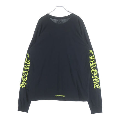 Chrome Hearts Neck Logo L S Tee Print Cotton Crew Long Sleeve T-Shirt Black