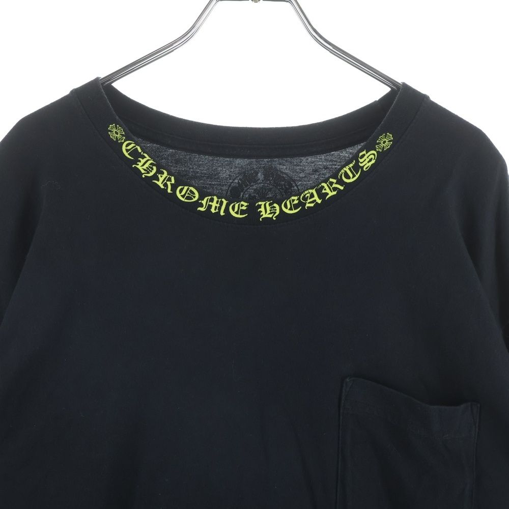 Chrome Hearts Neck Logo L S Tee Print Cotton Crew Long Sleeve T-Shirt Black — view 3